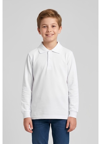 Modanino Erkek Çocuk %100 Pamuk Ve Okul Tarz T-shirt 6-16 Yaş 12798mrt Beyaz