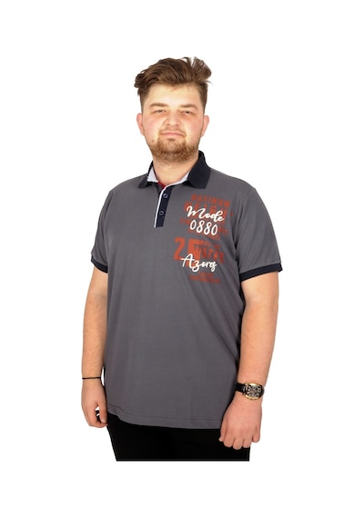 Mode Xl Büyük Beden T-Shirt Polo Maximum Height 21319 Füme 001