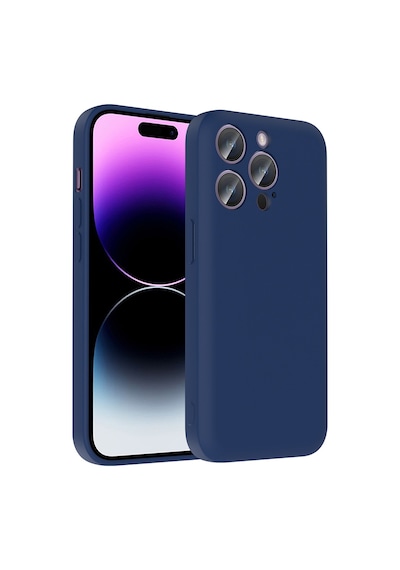 Apple Uyumlu iPhone 14 Pro Max Kılıf Kamera Korumalı Kartlık Hazneli Zore Vitra Kapak Lacivert