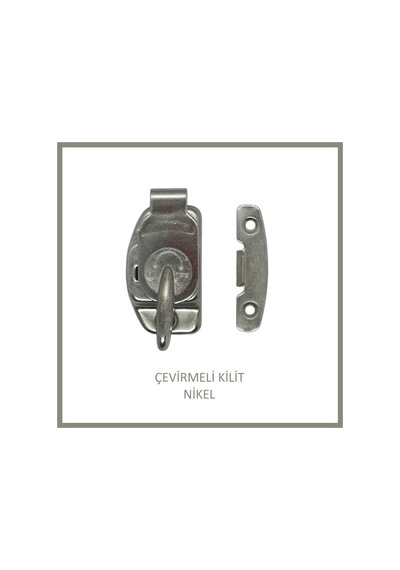Çevirmeli Kilit, Galvanizli, Sürgülü Kapı Kilidi, Nikel