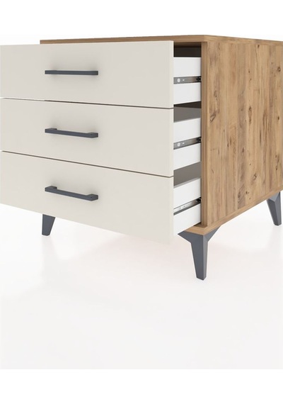Kronos Komodin 3 Çekmeceli 60x59x64 Çam-aytaşı Çam