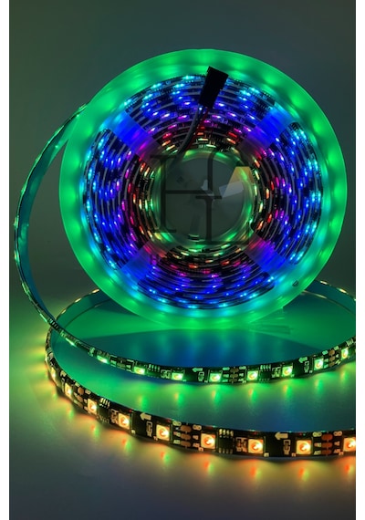 12 Volt Ws2811 Argb Adreslenebilir Pixel Şerit Led Ip20 İç Mekan Magic Led 60 Ledli 5 Metre