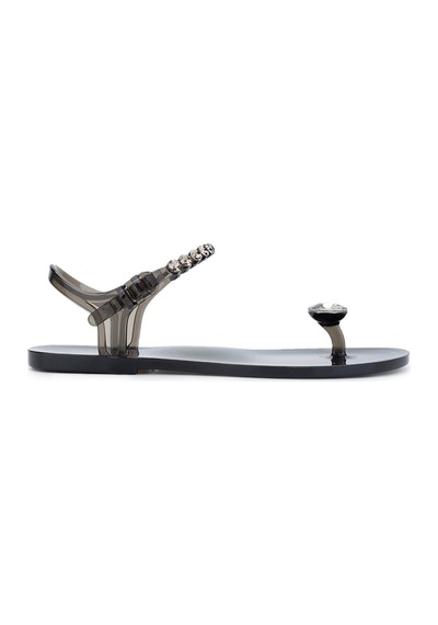 Menghi Kadın Pvc Siyah Parmak Arası Sandalet 774 828e Bn Sndlt Y25 Black Siyah