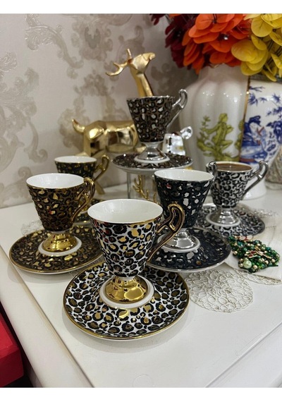 Leo 6 Kişilik Kahve Fincan Takımı 90 Ml Çok Renkli