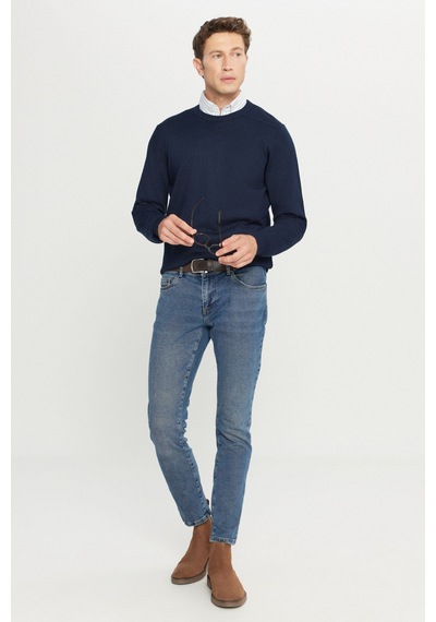 AC&Co / Altınyıldız Classics Erkek Lacı Yünlü Standart Fit Normal Kesim Bisiklet Yaka Triko Basic Kazak Lacı AC&Co / Altınyıldız Classics Erkek Lacı Yünlü Standart Fit Normal Kesim Bisiklet Yaka Triko Basic Kazak Lacı