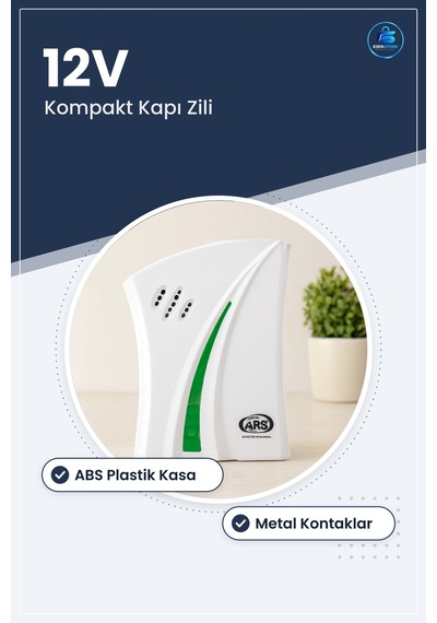 Elektronik Kapı Zili 12v Kompakt Abs Gövdeli Metal Kontaklı Ev Ap