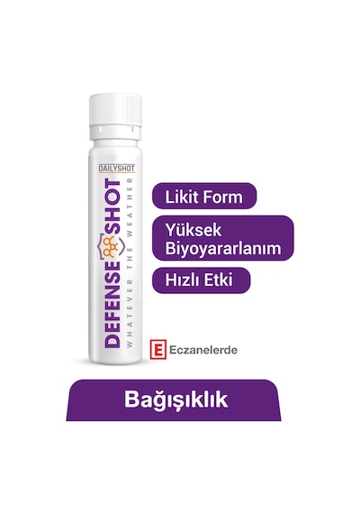 Hangover Shot Defense Shot Soğuk Algınlığına Karşı Bitkisel Gıda Takviyesi, Defense Shot 7'li
