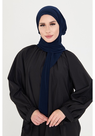 Hürrem Bone Lacivert Pratik Hazır Geçmeli Tesettür Bone Sandy Boyunluklu Çıtçıtlı 2505 02 Lacivert