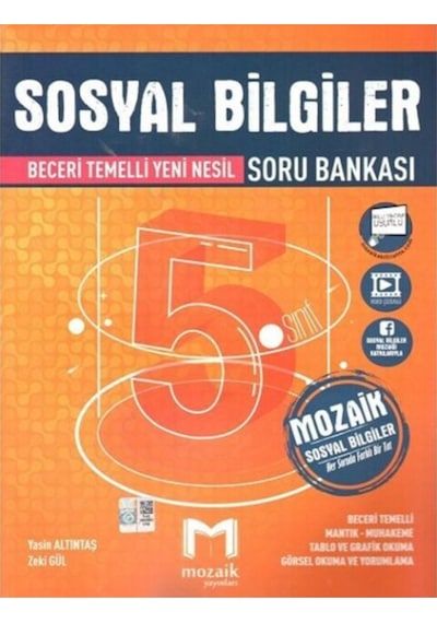 Mozaik Yayınları 5. Sınıf Sosyal Bilgiler Soru Bankası Ayraç Hediye