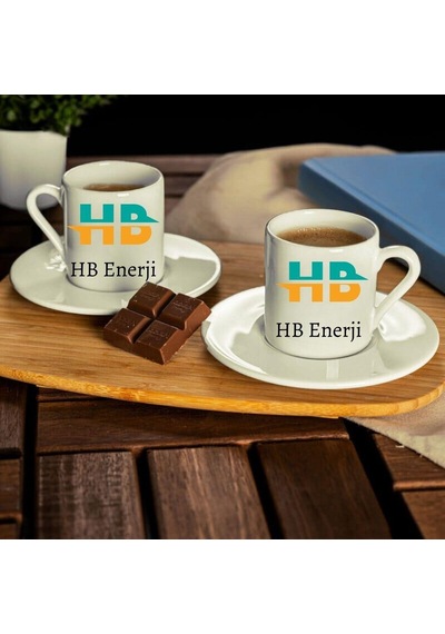 Kurumsal Hediye Logo Baskılı 2li Türk Kahve Fincanı Seti