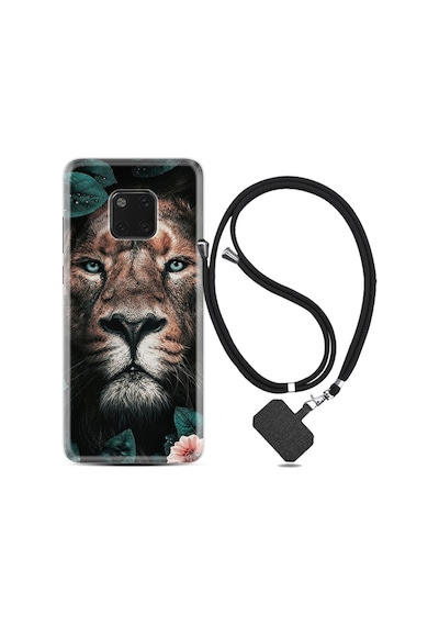 Huawei Mate 20 Pro Kılıf Boyun Askılı Leon Flowers 1333