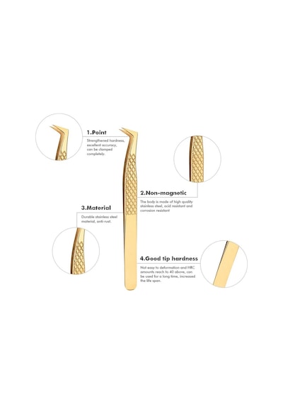 Ellea Gold L Model İpek Kirpik Cımbızı