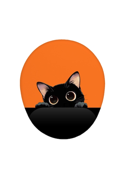 Renkli Kedi Tasarım Bilek Destekli Mouse Pad