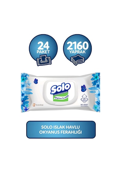 Solo Okyanus Ferahlığı Islak Havlu Mendil 24 X 90'Lı