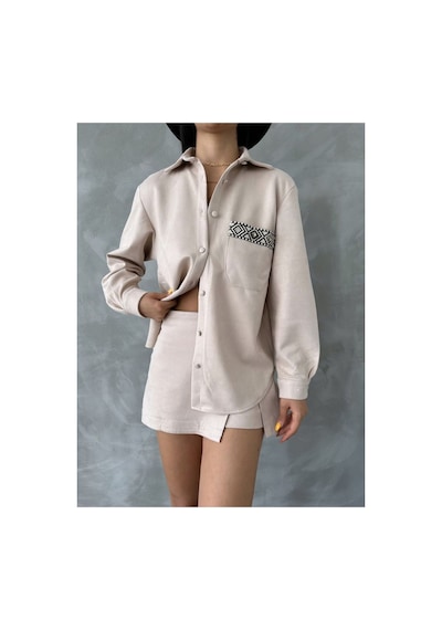 Verymoda Süet Gömlek - F1517 Taş