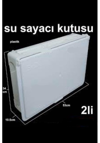 Su Sayacı Panosu Su Saati Kutusu Çiftli Model Plastik 2li Büyük Kutu Dış Mekan Kutusu