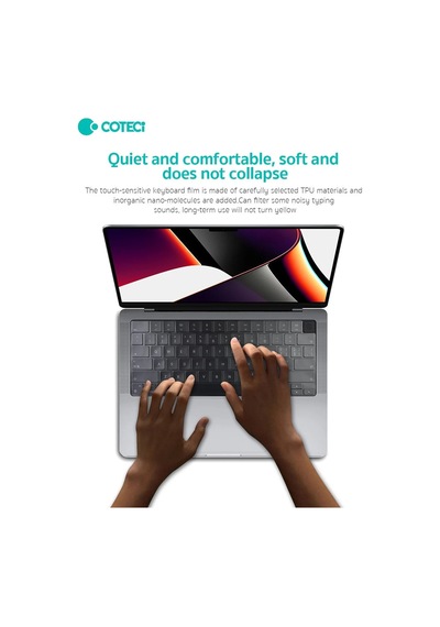 Cihaz Koruma Masaüstü Gereç Çalışma Masası Coteci Apple MacBook Uyumlu Pro M1 14/16 Silikon Klavye Koruyucu