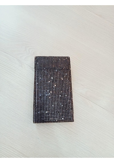 Nesgıft Siyah Swarovski Taşlı Slim (İnce) Uzun Sigara Kutusu