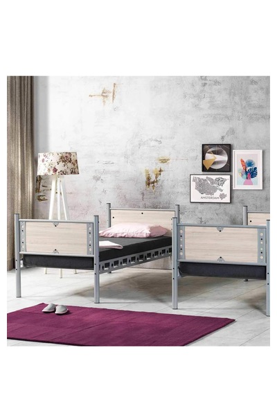 Missidea Elegan Modern Metal Ranza & Karyola Seti Cappuccino 90x190 Cm 90 x 190