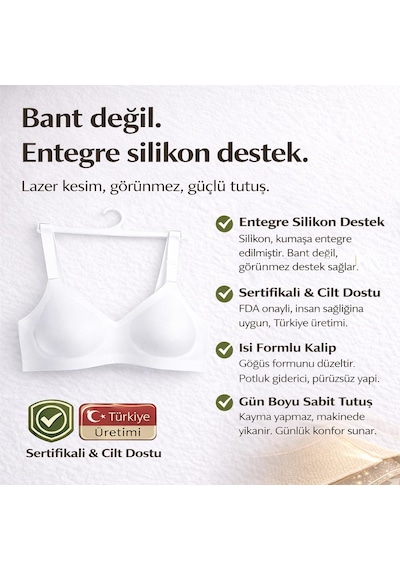 Daniella Lazer Kesim Dikişsiz Balensiz Hayalet Sütyen Beyaz