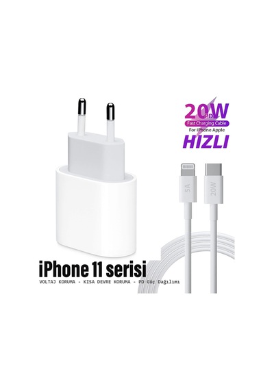 Apple Uyumlu iPhone11 11 Pro 11 Pro Max Şarj Aleti Ve Kablosu 20w Hızlı Pd Type-c