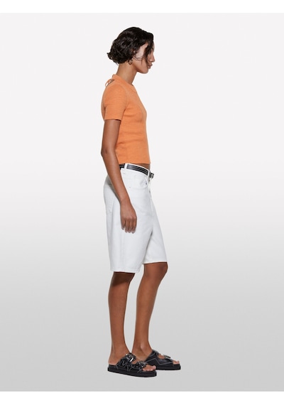 Sisley Keten Karışımlı Slim Fit Kısa Kollu Kazak Kadın Turuncu Kazak - 325p105gm106g