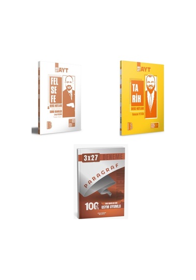 2027 2027 Benim Hocam Ayt Felsefe Ve Video Çözümlü + Tarih Konu + Anla Kazan Paragraf Deneme 3'lü Set