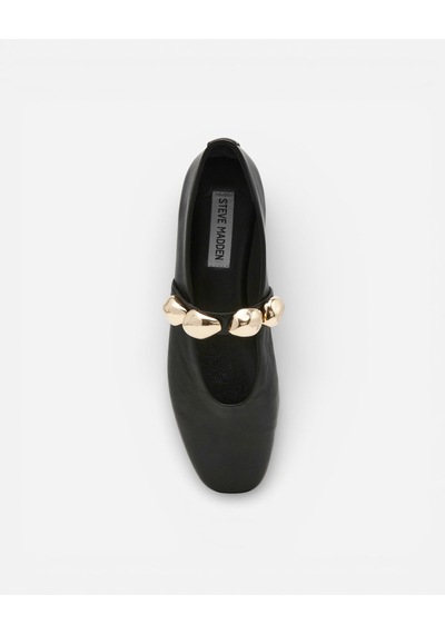 Steve Madden Poppın Black Leat Kadın Siyah Babet Poppın