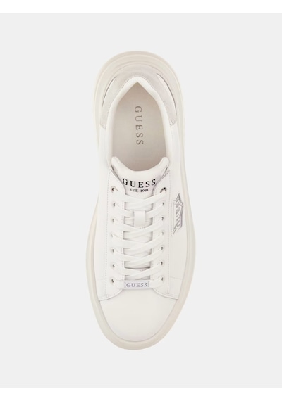 Guess Elba Deri Erkek Sneaker Ayakkabı Fmfbanlel12 Beyaz