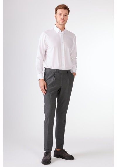 Dufy Lacivert Erkek Slim Fit Melanj Desenli Klasik Pantolon - 97648 Lacivert Dufy Lacivert Erkek Slim Fit Melanj Desenli Klasik Pantolon - 97648 Lacivert
