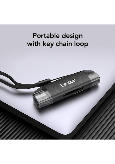 Lexar Çift Yuvalı Usb-a/c Okuyucu, 205mb/s'ye Kadar Aktarım Hızı,