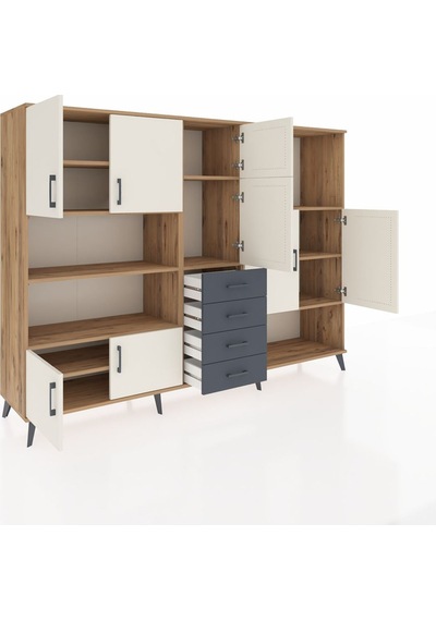 Hyperion Dolap 10 Raflı 4 Çekmeceli 8 Kapaklı 220x44x163 Çam-ayta Çam-aytaşı/antrasit Hyperion Dolap 10 Raflı 4 Çekmeceli 8 Kapaklı 220x44x163 Çam-ayta Çam-aytaşı/antrasit