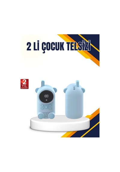 Çocuk - 623 - Ve Bebek Telsizi 22 Al, Vox Modu, Usb Şarjlı, - Edntrend - Renkli Ekran Mavi