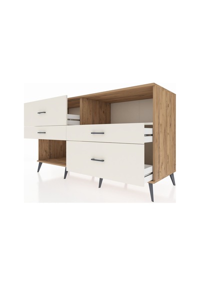 Kronos Konsol Tek Raflı 4 Çekmeceli 176x59x99 Çam-aytaşı Çam-aytaşı