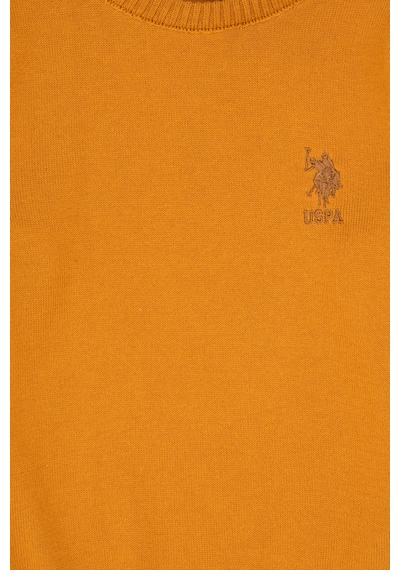 U.S. Polo Assn. Erkek Çocuk Hardal Bisiklet Yaka Basic Kazak 50307845-VR072