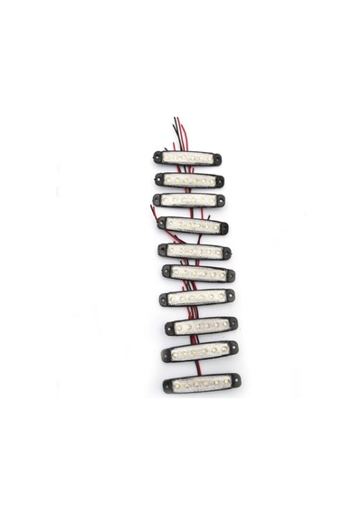 Ahmet Otomotiv 10 Adet Beyaz 6 Ledli Parmak Lamba 12v-24v
