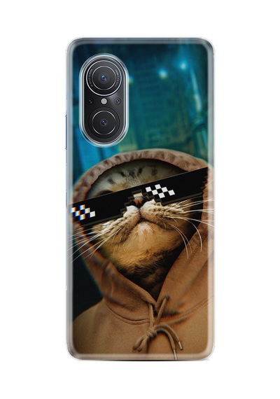 Huawei Nova 9 Se Kılıf Resimli Desenli Silikon Platinium Series Troll Cat 1897