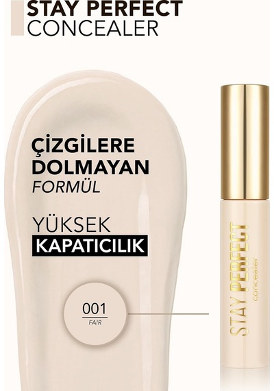 Doğal Bitişli Kapatıcı Soğuk Alt Ton - Stay Perfect Concealer - 001 Fair -8682536085441 Diğer
