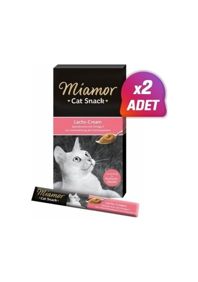 2 Adet - Miamor Cream Somonlu Kedi Ödülü 6x15 Gr