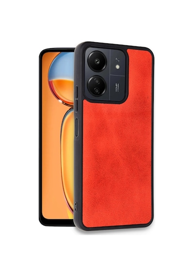 Ilkeshop Newface Xiaomi Redmi 13c Kılıf Aras Deri Kapak - Kırmızı