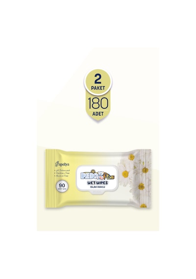 Pedo Papatya Kokulu Islak Mendil 90'lı 2 Paket