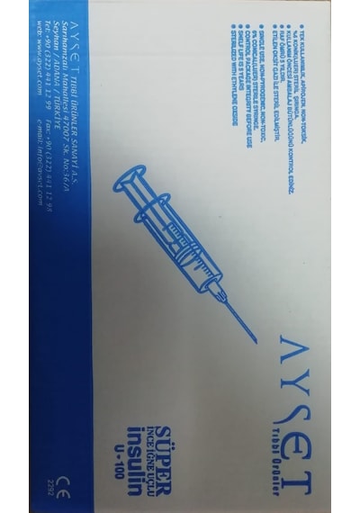Ayset İnsilün Enjektörü 0.5 ML (0.30 x 8Mm 30G x 5/16) 50 Adet