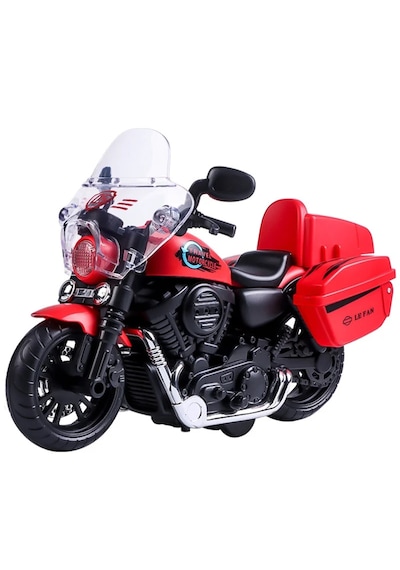 Sürtmeli Işıklı Ve Müzikli Motorsiklet Kırmızı Kırmızı