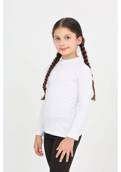Toontoy Kids Toontoy Kız Çocuk Okul Balıkçı Yaka Tişört Beyaz