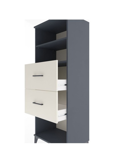 Hyperion Dolap 2 Raflı 2 Çekmeceli 60x44x163 Antrasit-aytaşı Antrasit
