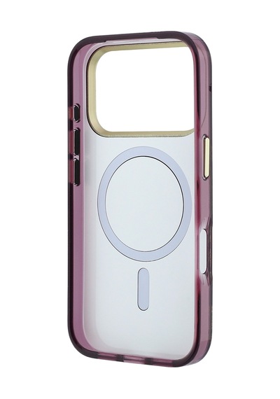 Apple iPhone Uyumlu 18 Pro Max Kılıf Karl Lagerfeld Lisanslı M-safe Gold Kamera Çerçeve Çiçek Tasarım Kapak Bordo