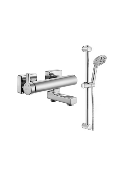 Eca Mina Banyo Bataryası + Eca Logica Sürgülü Duş Seti Üst Takımı Krom