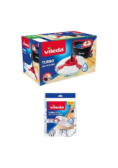 Vileda Turbo 2in1 Pedallı Temizlik Seti + 3in1 Yedek Paspas