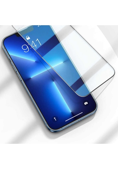 Apple Uyumlu   iPhone 14 Pro Zore Etnaa Cam Ekran Koruyucu Siyah