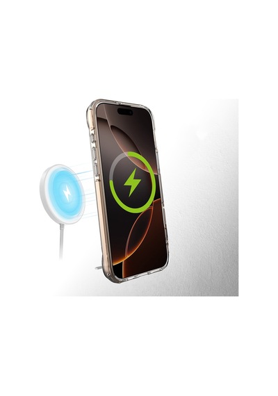 Apple iPhone 16 Pro Max Uyumlu Kılıf Magsafe Wireless Şarj Özellikli Şeffaf Standlı Telefon Kılıfı